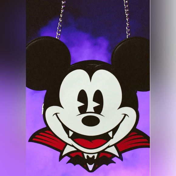 🖤 VAMPIRE Glow In The Dark Halloween Mickey Crossbody Purse Bag NEW - Picture 3 of 7